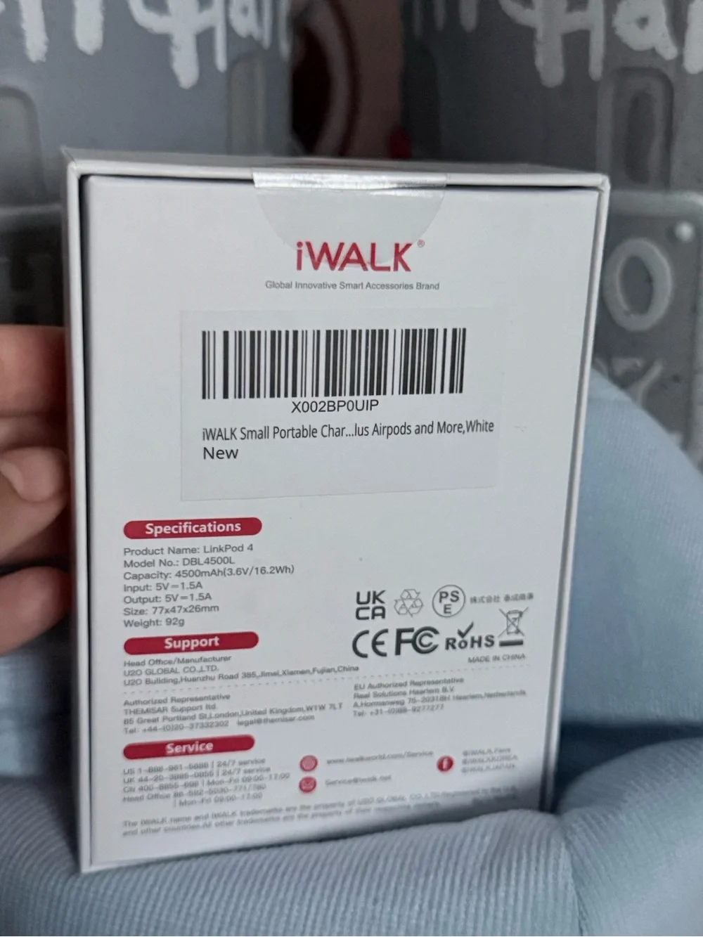 iWALK 4500 MPH LinkPod 4 Portable Charger – White – New Sealed